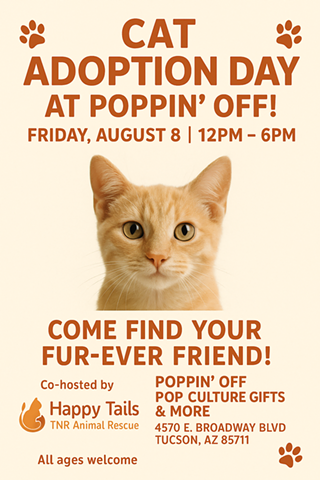 Image: Cat Adoption Day @ Poppin' Off - Co-Hosted by Happy Tails TNR