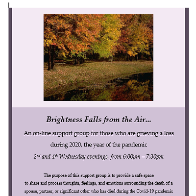 Image: Grief Group for Those Who Lost a Spouse/Partner During the Pandemic