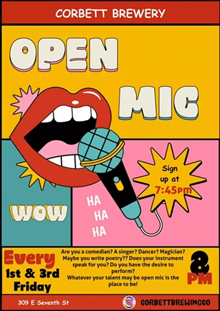 Image: Open Mic Night- Variety Welcome!