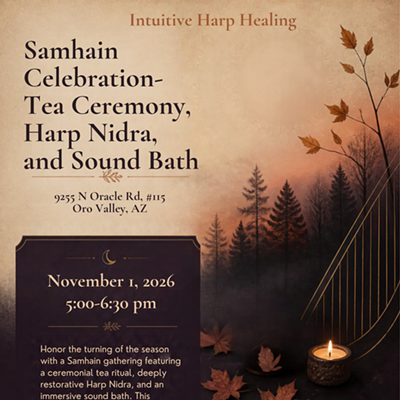 Image: Samhain Celebration- Tea Ceremony, Harp Nidra, and Sound Bath