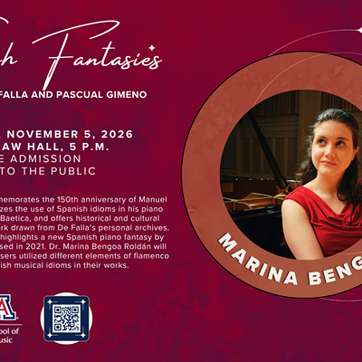 Image: Spanish Fantasies: Manuel de Falla and Pascual Gimeno &mdash; Marina Bengoa, piano in Recital