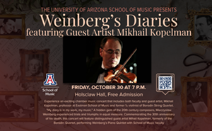 Image: Weinberg&rsquo;s Diaries featuring Guest Artist Mikhail Kopelman